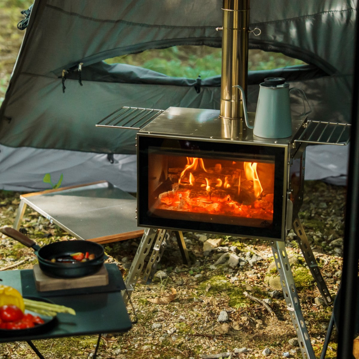 今季販売終了】アウトドア薪ストーブ オーラ FG ステンレス