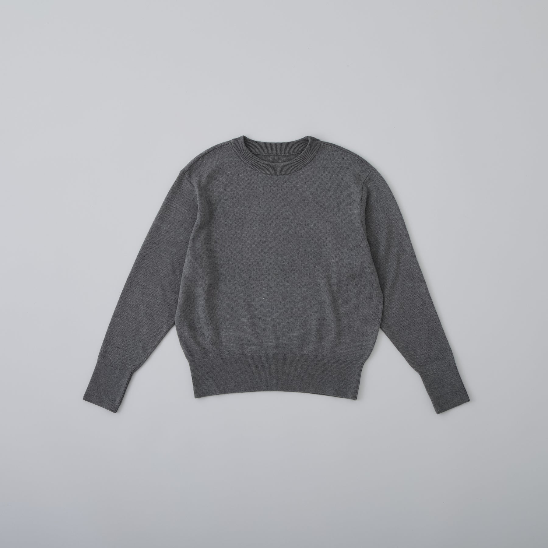 起毛シルクニット クルーネックプルオーバー, ミディアムグレー