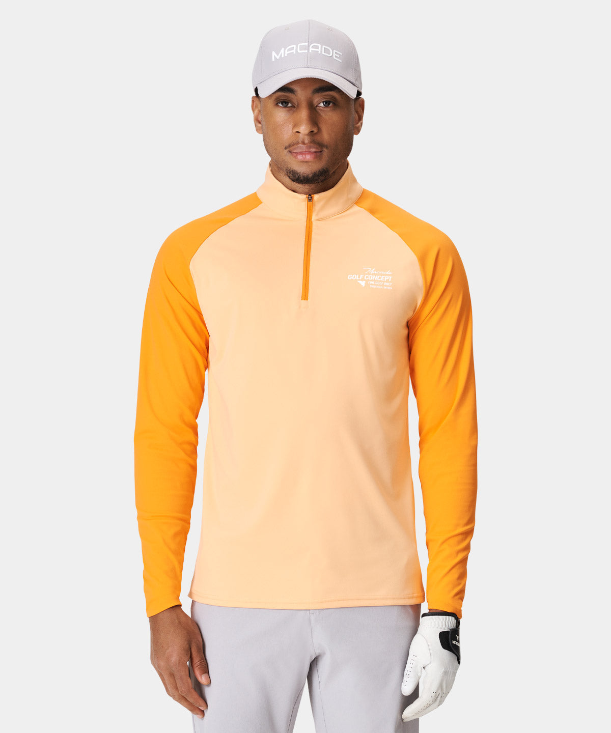 Men's Orange Tour Quarter Zip - Macade Golf
