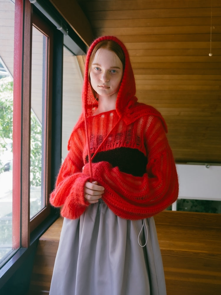 Kid Mohair Knit Hoodie｜フードマフラー – MARTE