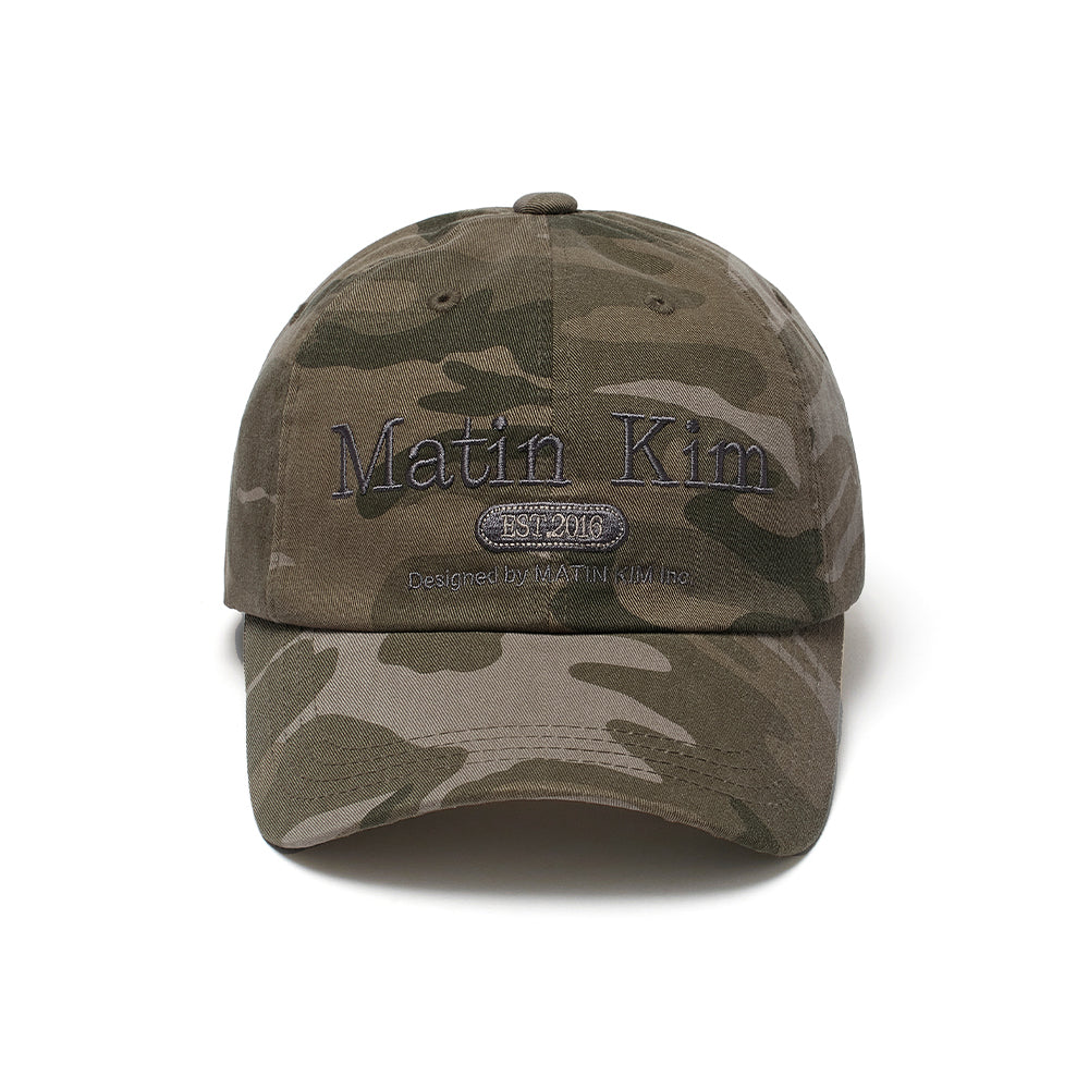 カーキのカモフラージュロゴボールキャップ – Matin Kim