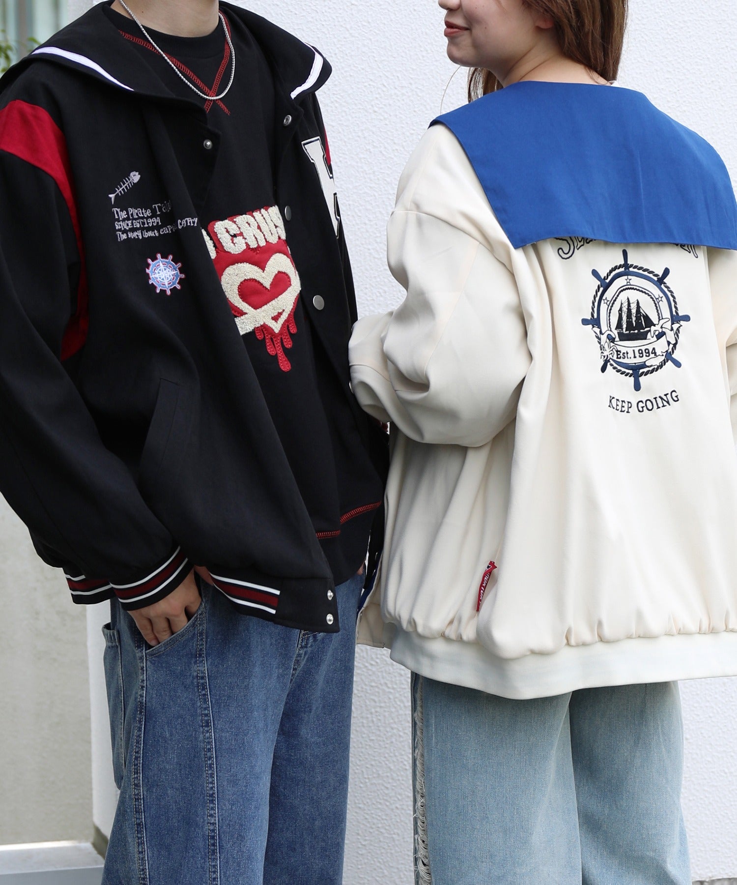 HOOK -original-】リバーシブルセーラーカラーブルゾンジャケット