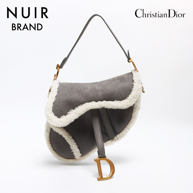 クリスチャンディオール Christian Dior サドルバッグ ムートン × ボア