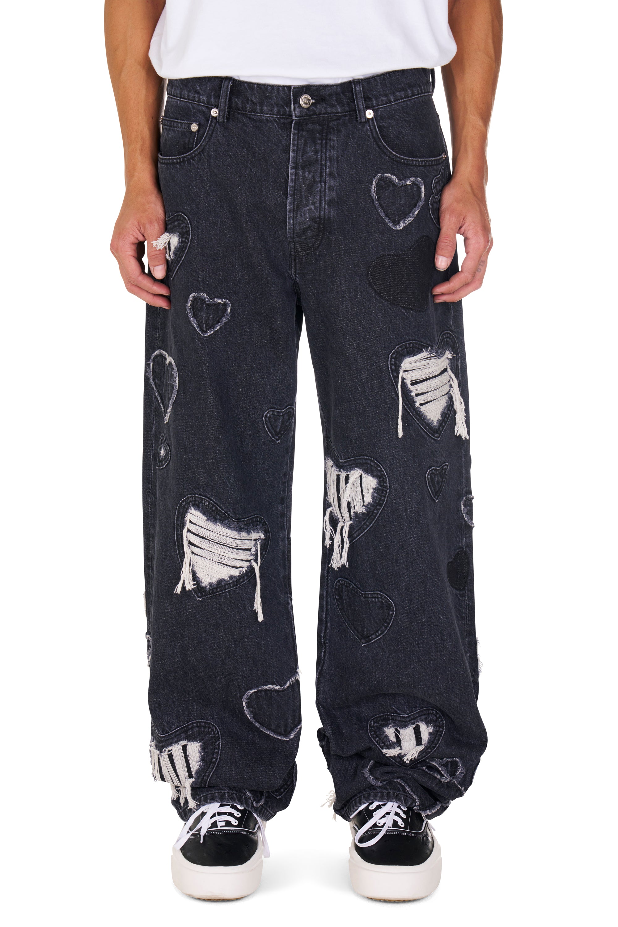 Denim Heart Patchwork Jeans – NAHMIAS