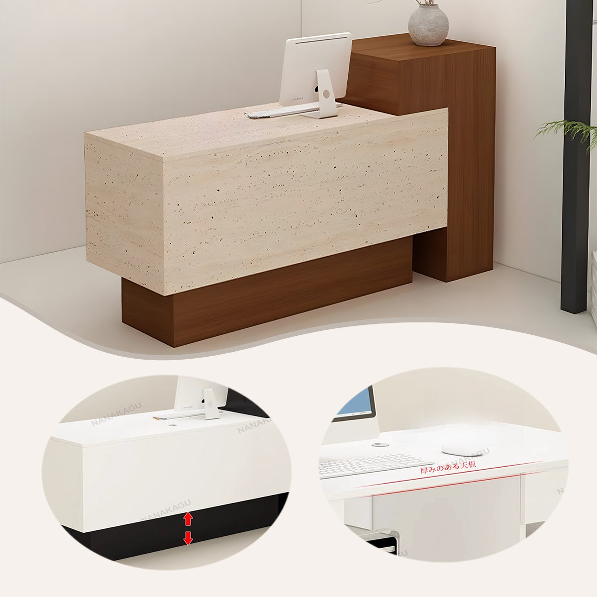 レジカウンター,受付台,フロント,受付用,鍵ロック,配線穴,大容量収納