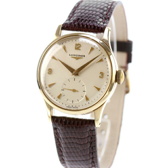 中古 美品 ロンジン LONGINES 金無垢 手巻き時計 9Kソリッドゴールド