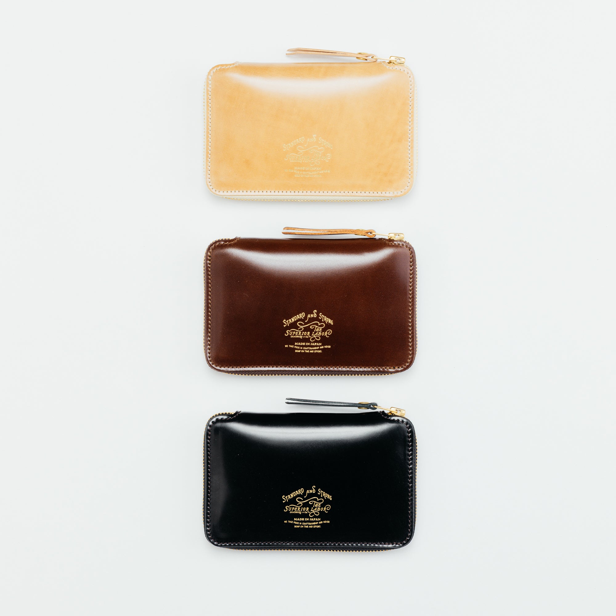 SL0192 cordovan zip middle wallet