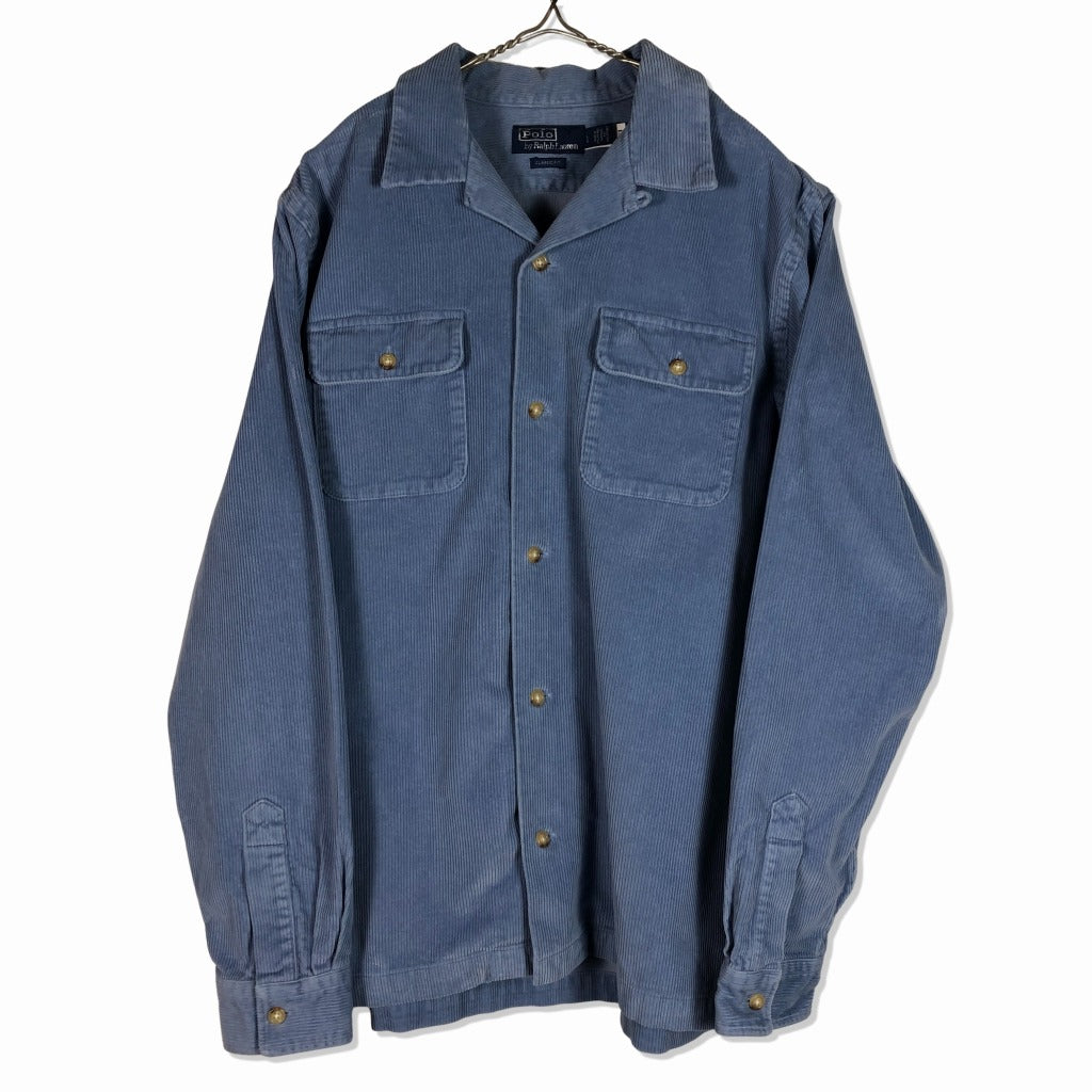 90s Polo by Ralph Lauren CLASSIC FIT Long Sleeve Shirts L [ 10087
