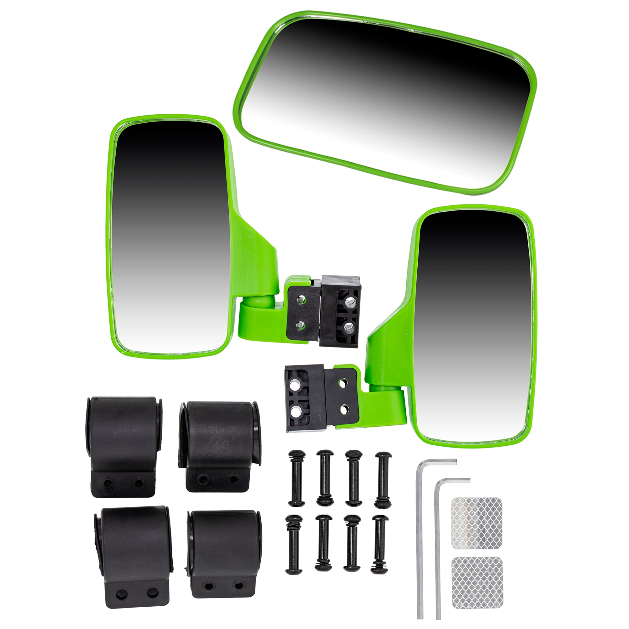 Green Break Away Side & Rear View Mirror Polaris Can-Am | NICHE PARTS