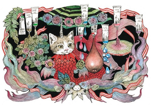 ダークかわいいネコのアイテムを展開！ 画家ヒグチユウコさんの