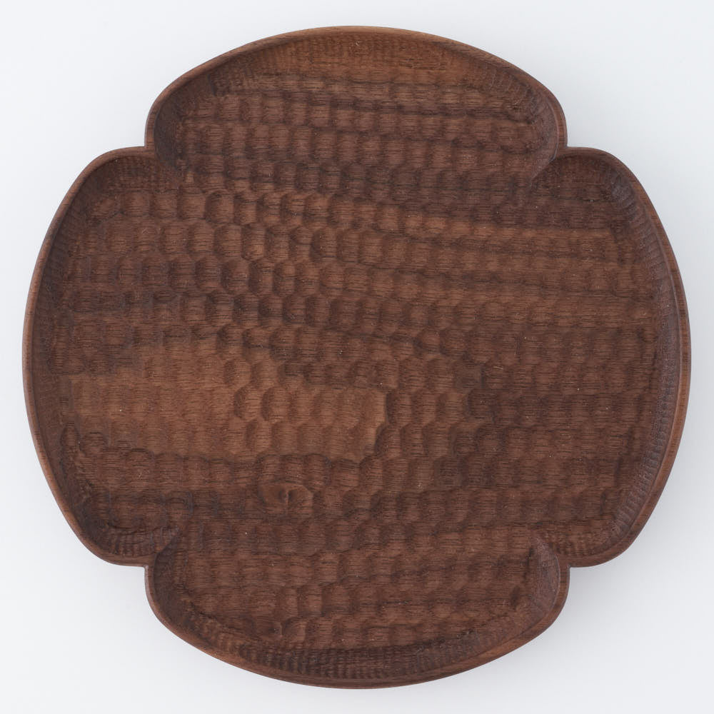 木工房玄 作家 高塚和則 花型パン皿 中 ウォールナット ¥10,740 大人の