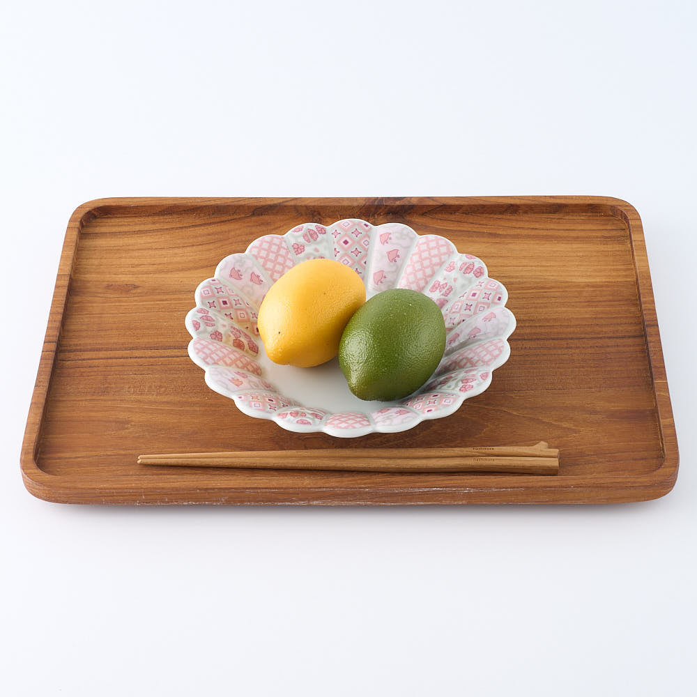 波佐見焼 林九郎窯 花離宮 ピンク19cm丸皿 ¥5,170 大人の焼き物