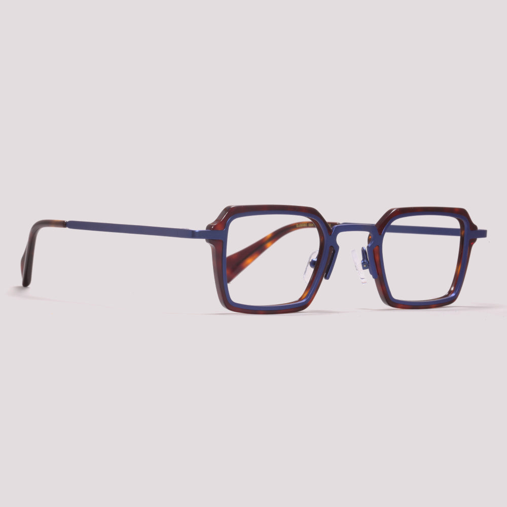 M'KENZY DJ9080 Azul Fosco Marrom Mesclado - Grau - 45 mm – Óculos Shop