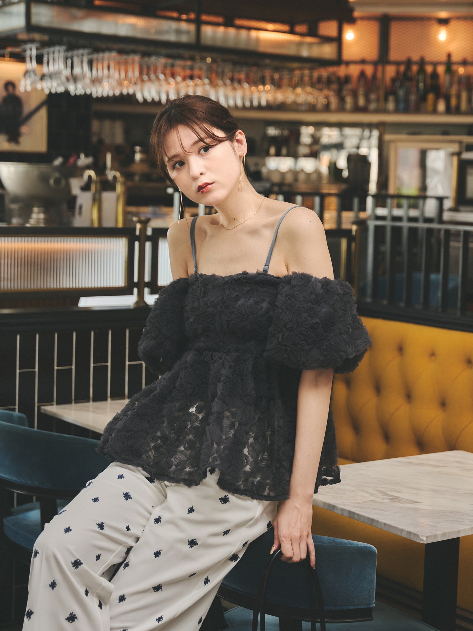 3wayペプラムチュールビスチェ