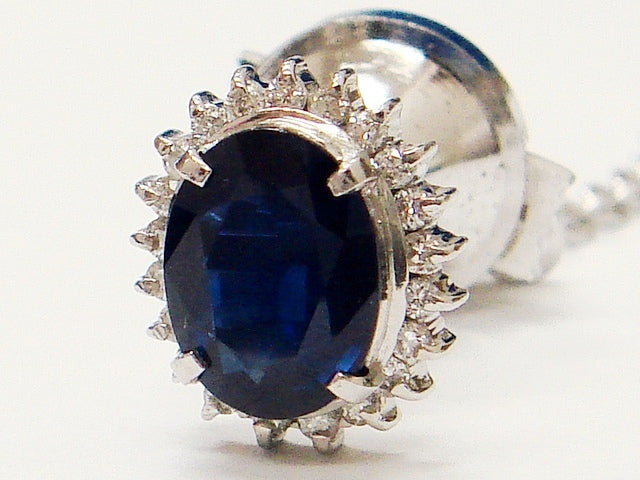 豪華!!プラチナ☆大粒天然サファイヤ&天然ダイヤモンド ピンブローチ