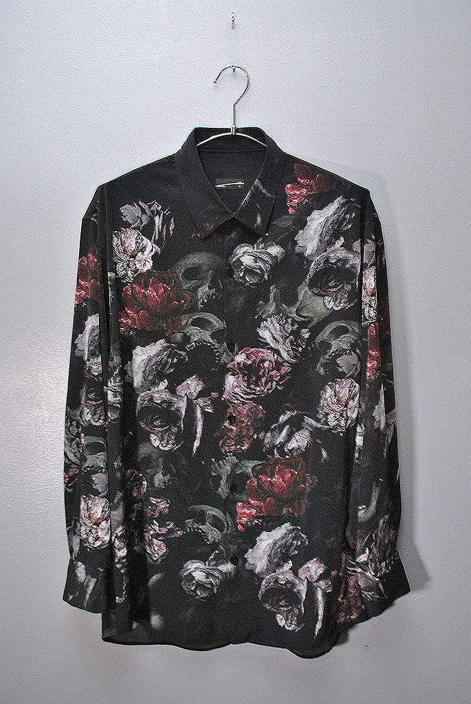 LAD MUSICIAN DECHINE INKJET FLOWER SKULL BIG SHIRT