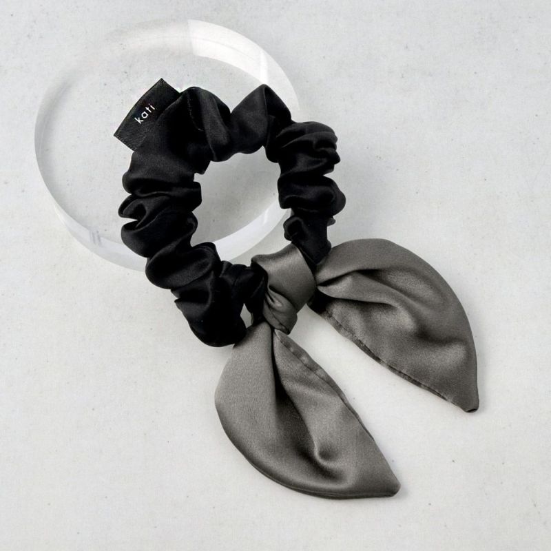 シュシュ kati シルク リボン ブラック ヘアゴム ヘアポニー – OSEWAYA