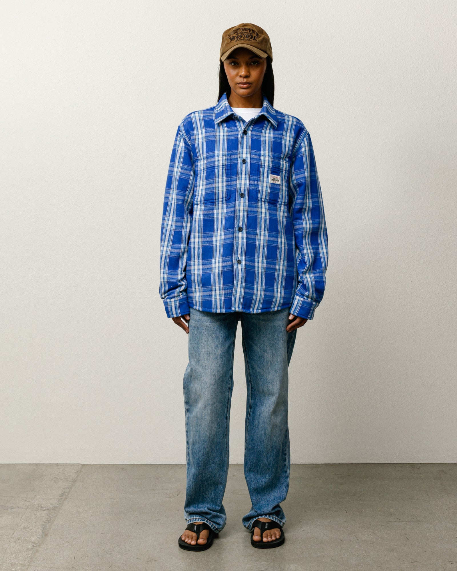 Lau Plaid Shirt Jacket – Blue | Tops & Shirts | Stüssy Canada