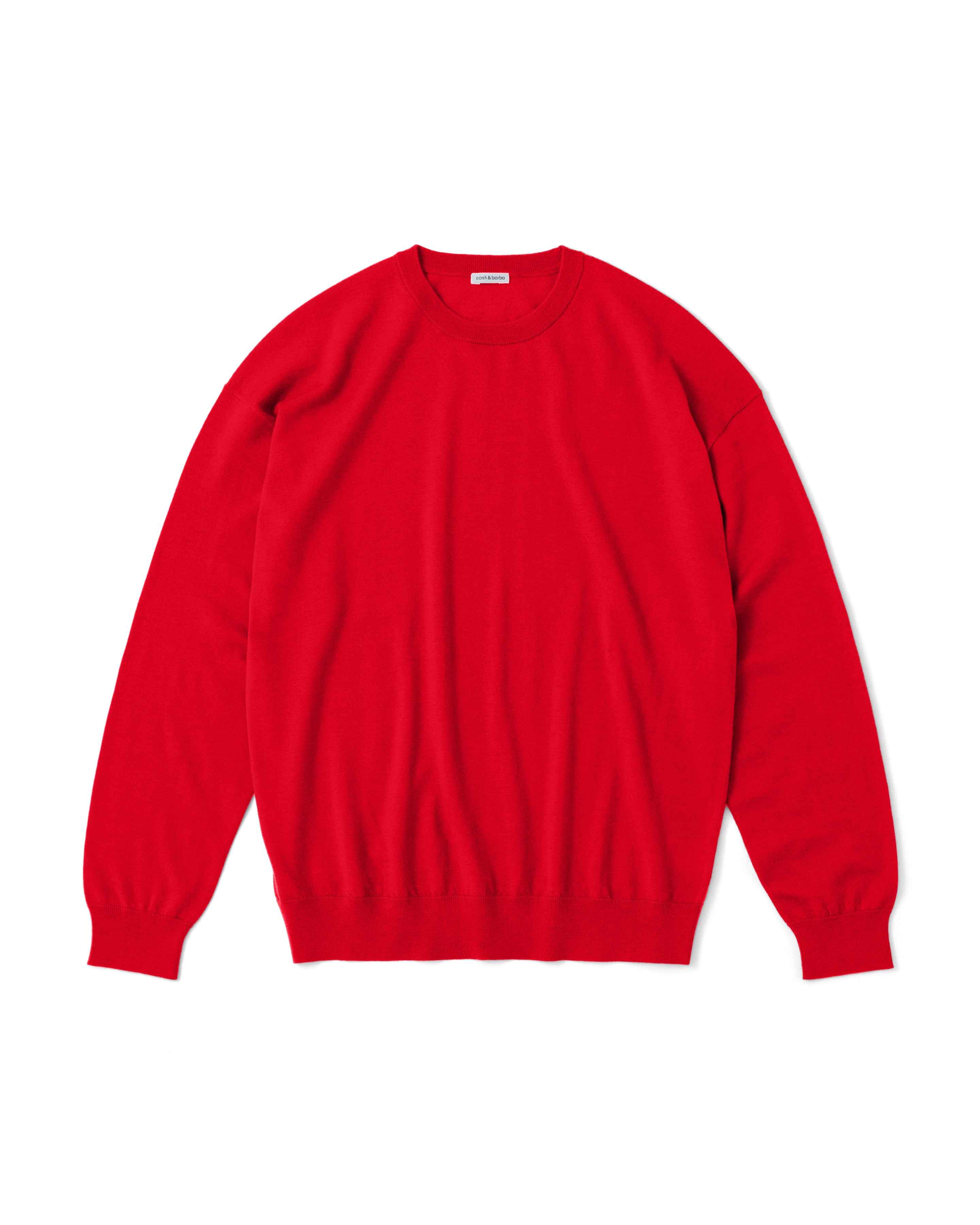 ウーステッドカシミヤ 150 クルーネック, Tomato Red – cash & barba
