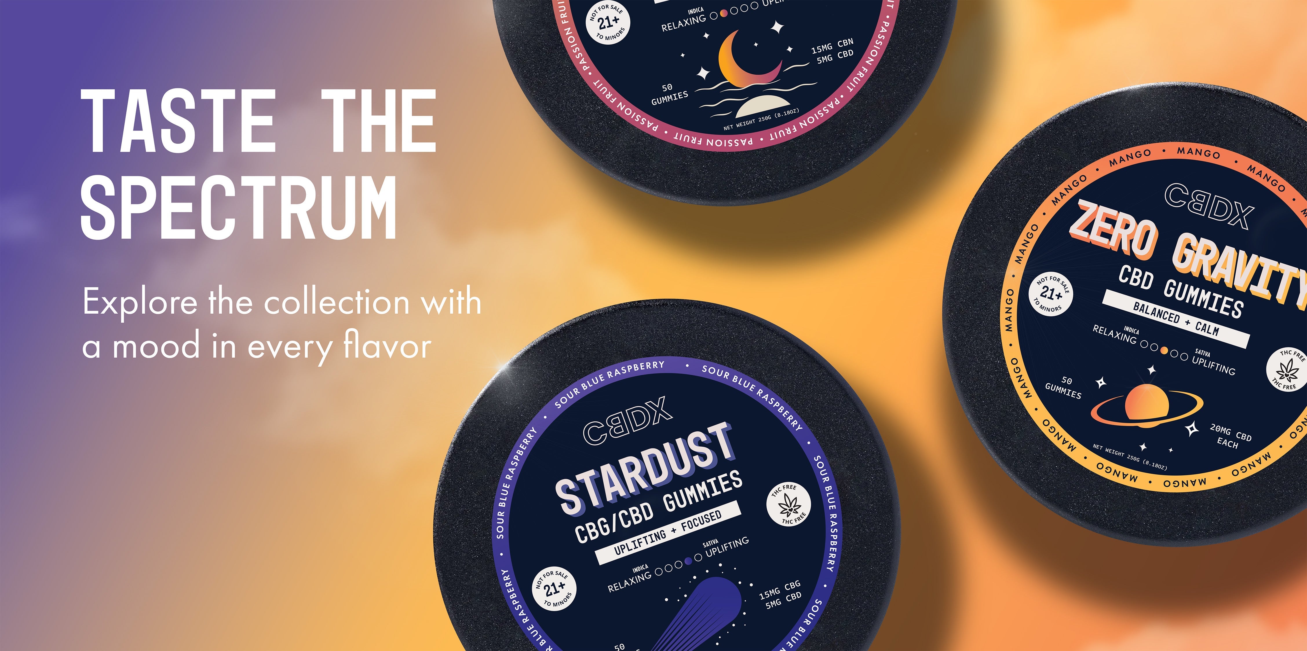 THC-Free Gummies | CBD, CBN, CBG & CBC | Sugar-Free & Organic