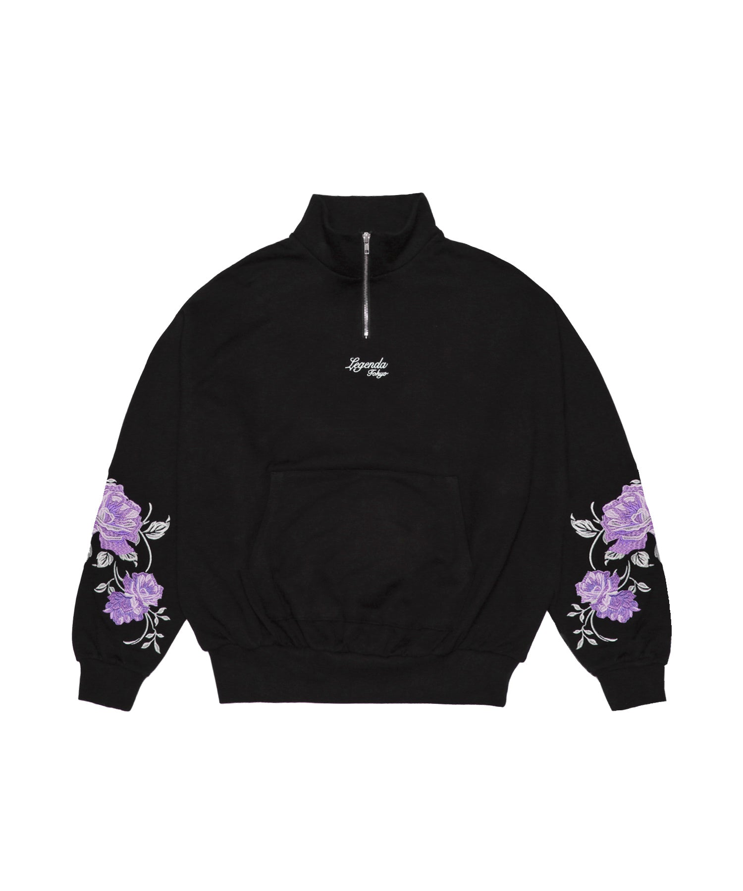 New Rose Embroidery Half-Zip Sweat[LEC1160] – CENO.JP