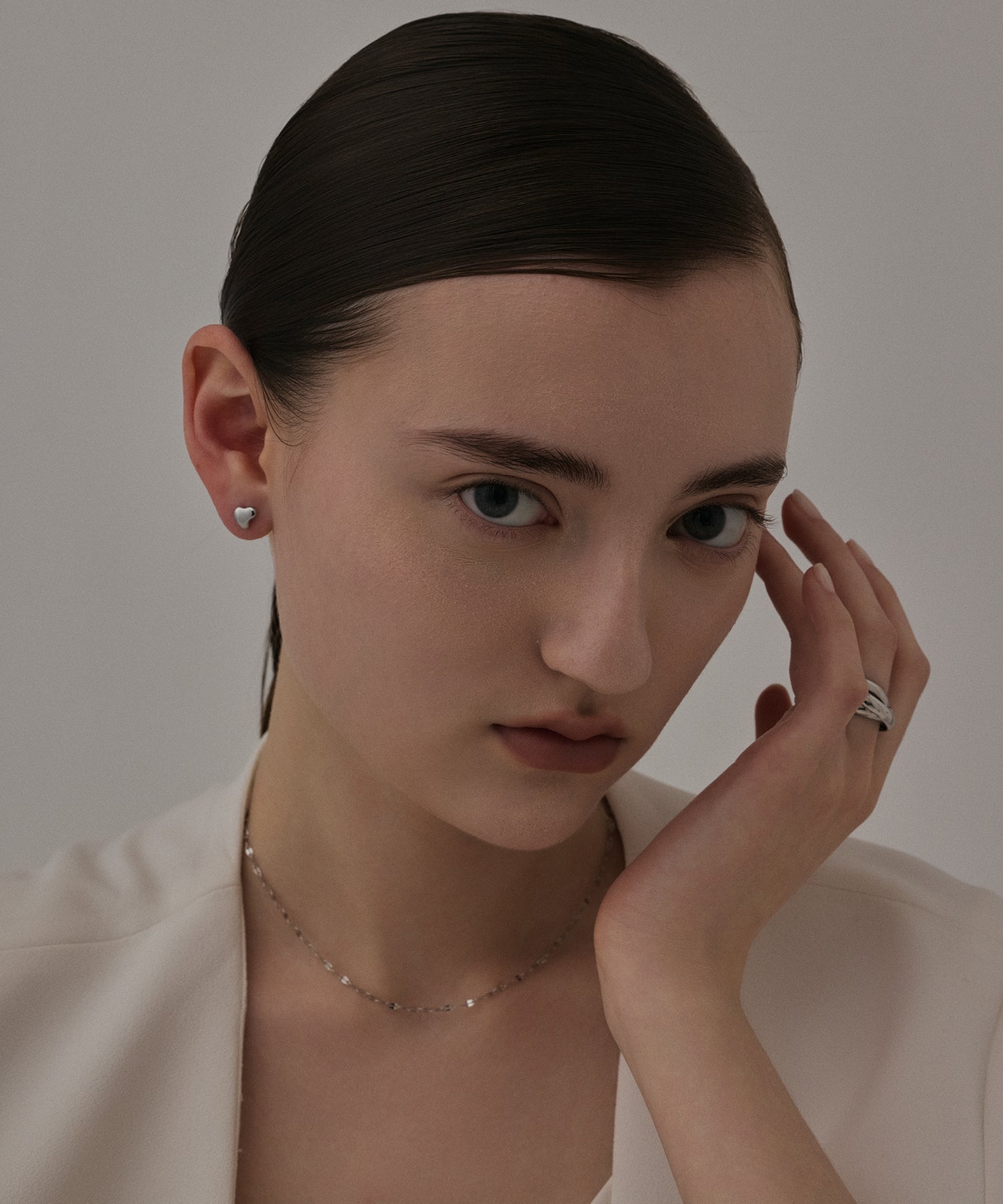 シルバー]ミニハートピアス