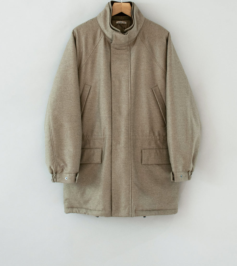 Auralee 'Wool Fulling Flannel Padded Over Blouson' (Top Brown) – C