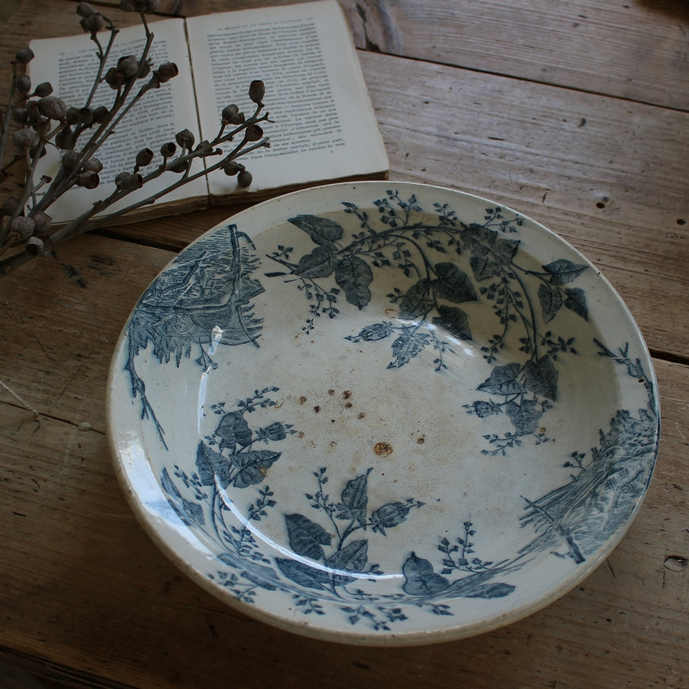 サラン窯Boutrasシリーズの浅いボウル（直径29cm） フランス