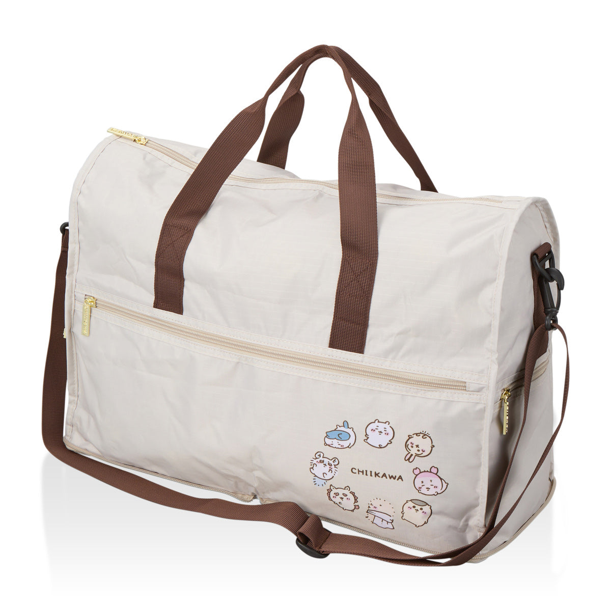 Chiikawa Foldable Boston Bag (Beige Circle) | Chiikawa Market