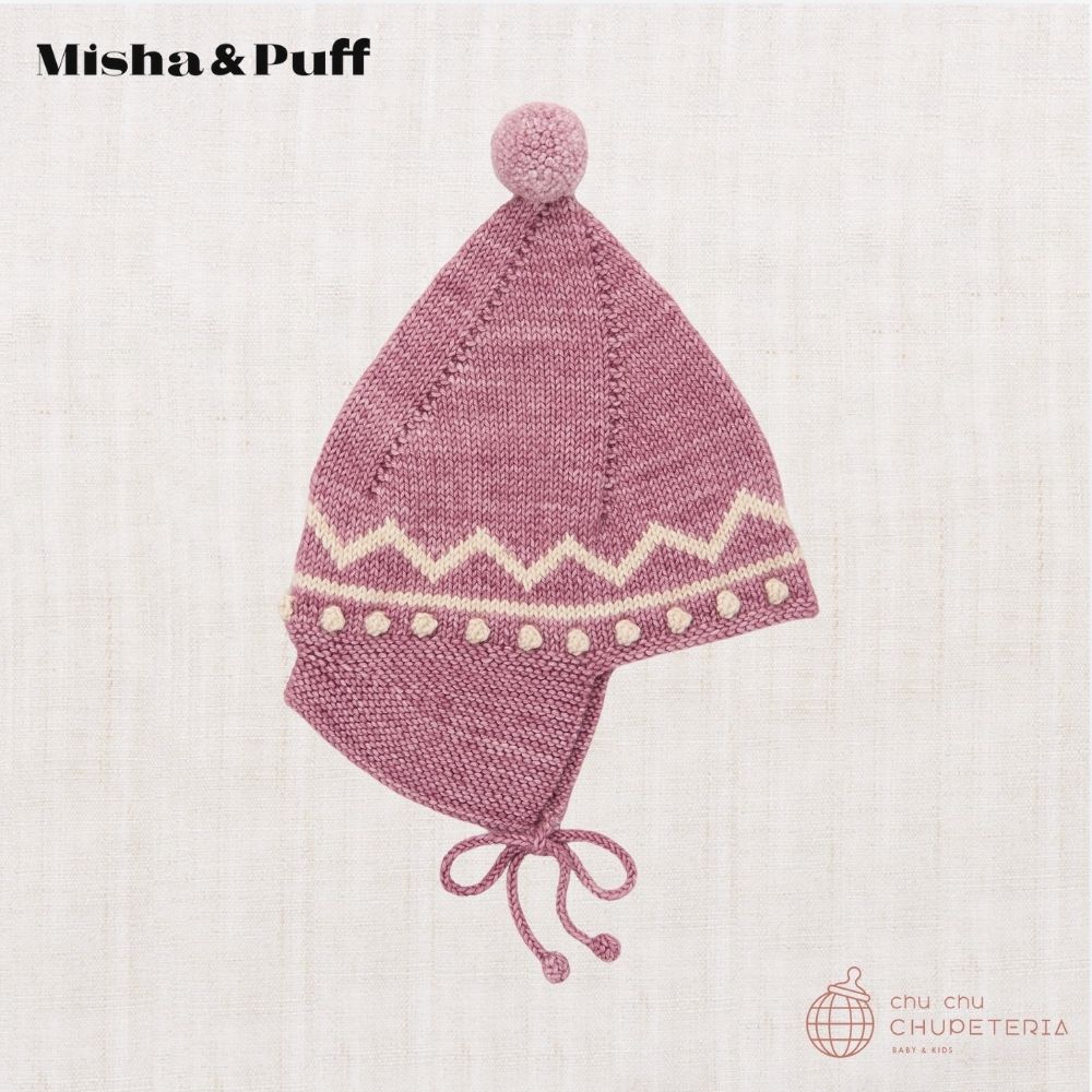 Misha & Puff】Zig Zag Pointy Peak Hat - Antique Rose (25WI Drop1