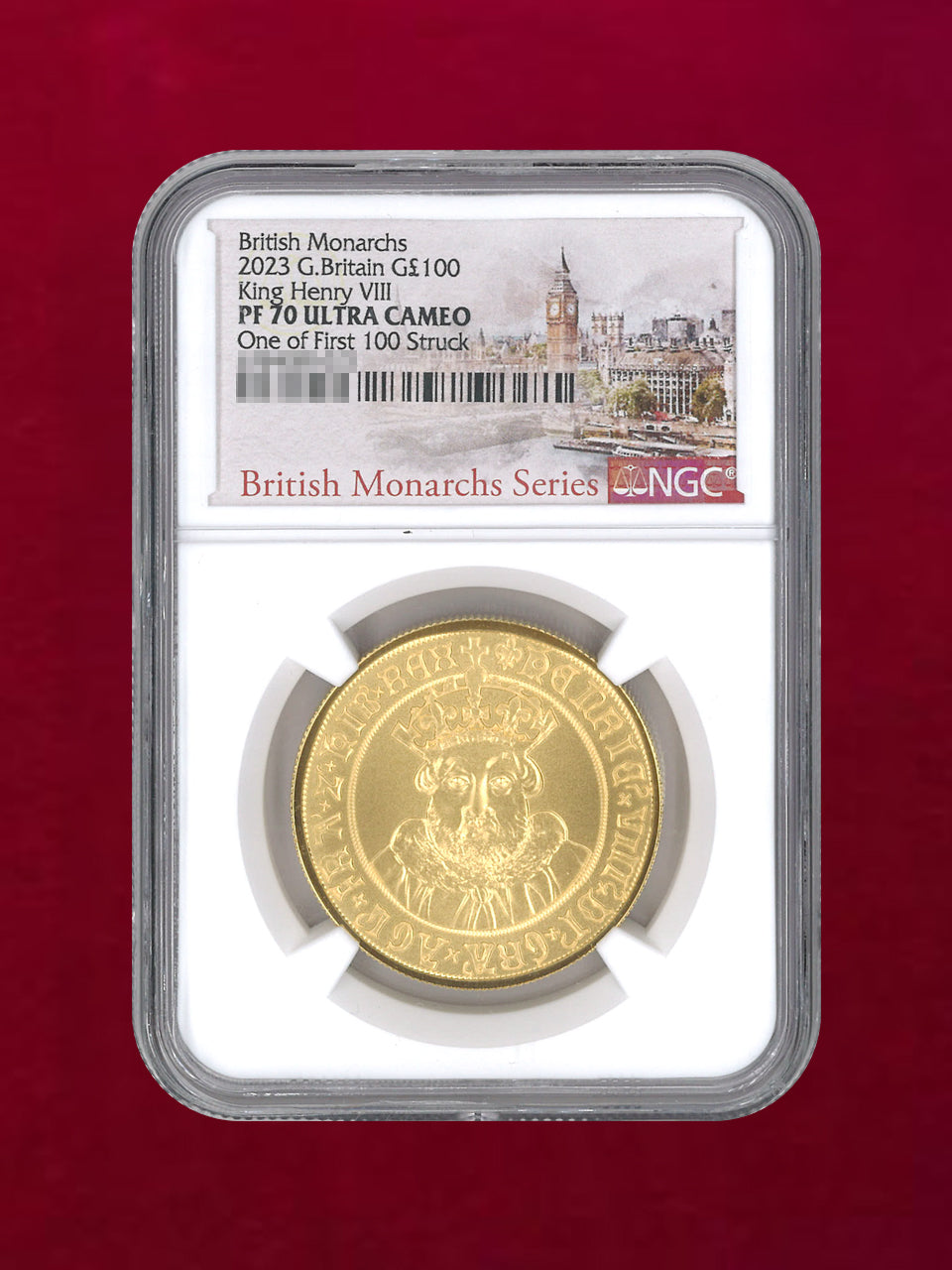 イギリス】100ポンド 金貨 2023 British Monarchs King Henry VIII NGC