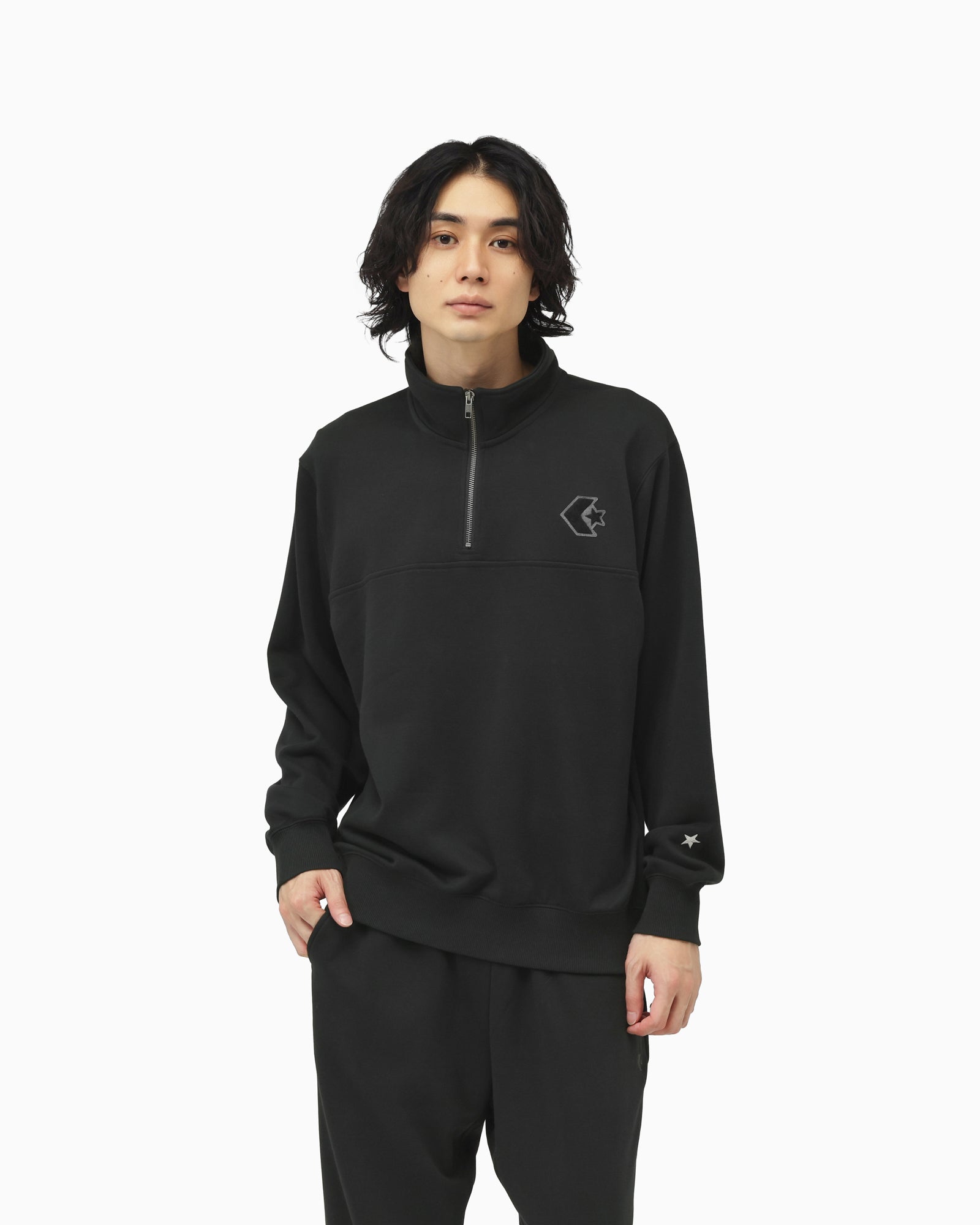 CHENILLE HALF ZIP TOP MENS (ブラック)– コンバース オンライン