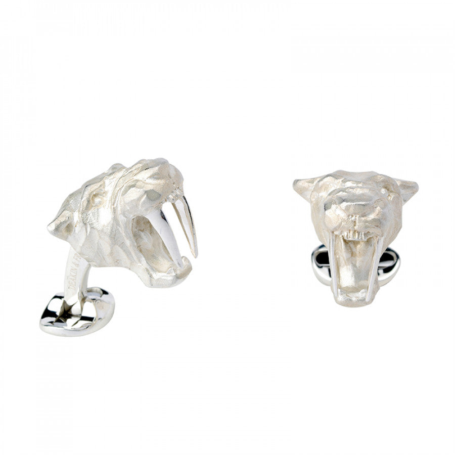 Sterling Silver Saber-Tooth Tiger Cufflinks – Deakin & Francis