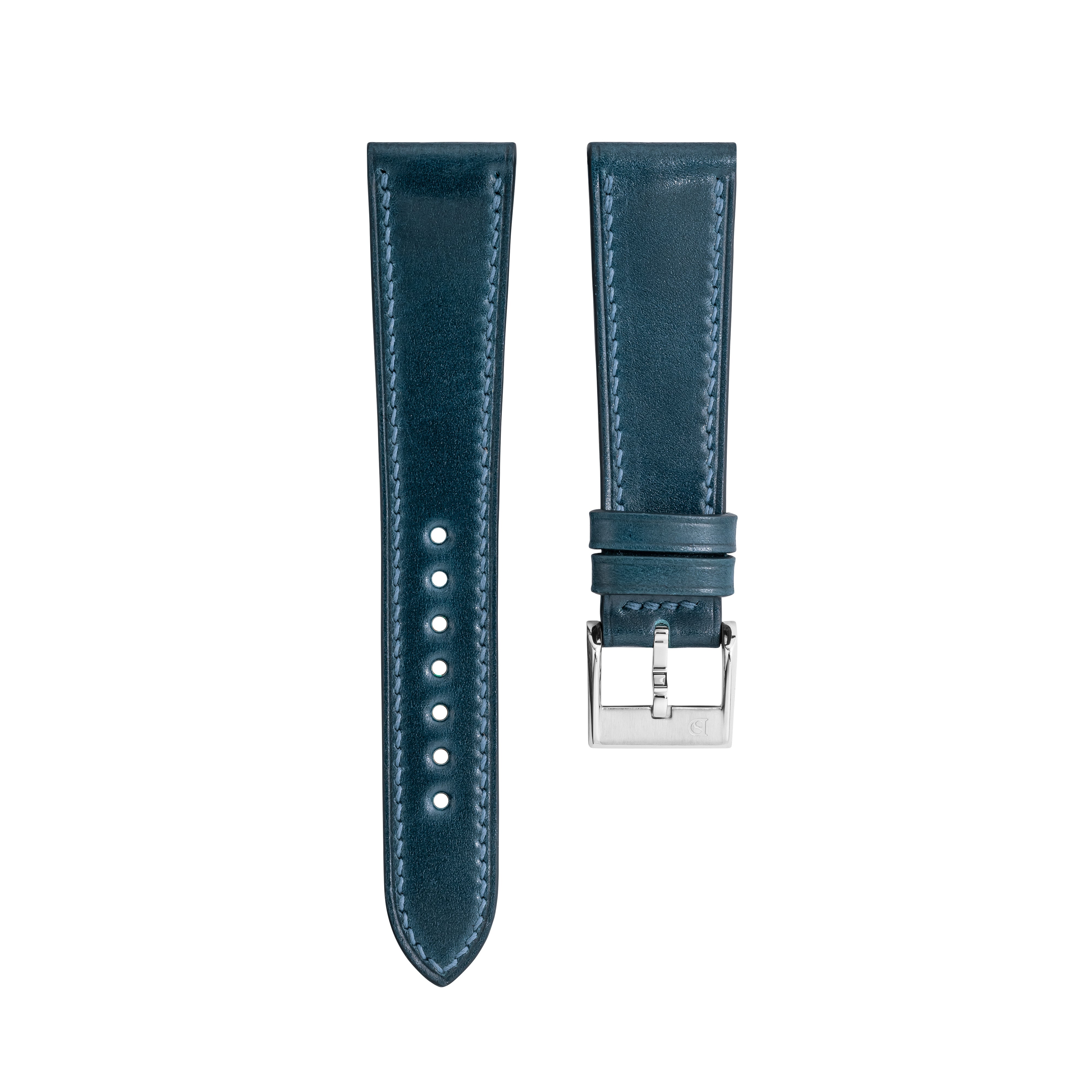 Navy Shell Cordovan Slim Strap - Handcrafted Leather Watch Strap