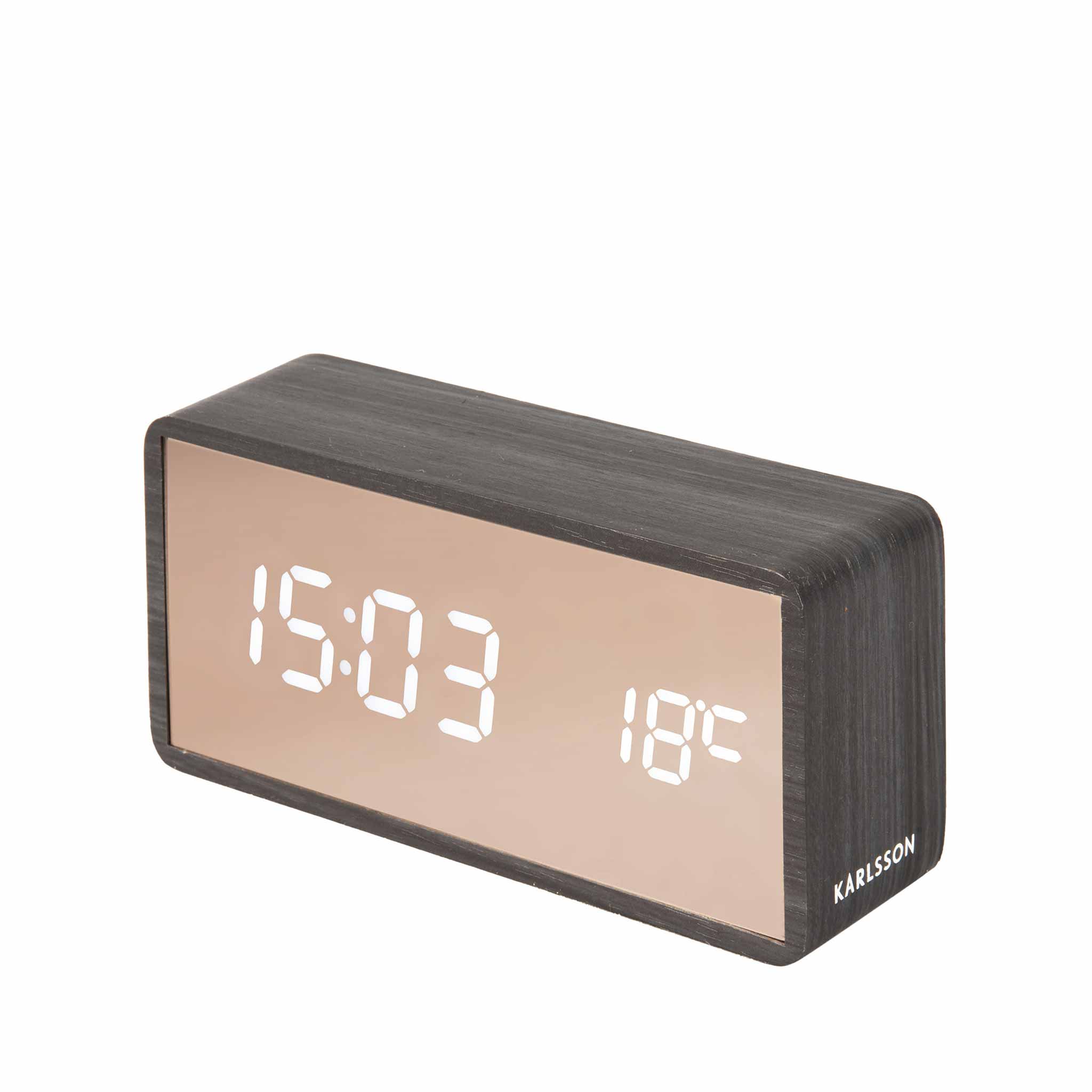 Karlsson/カールソン】目覚まし時計 デジタル置き時計 Silver Mirror
