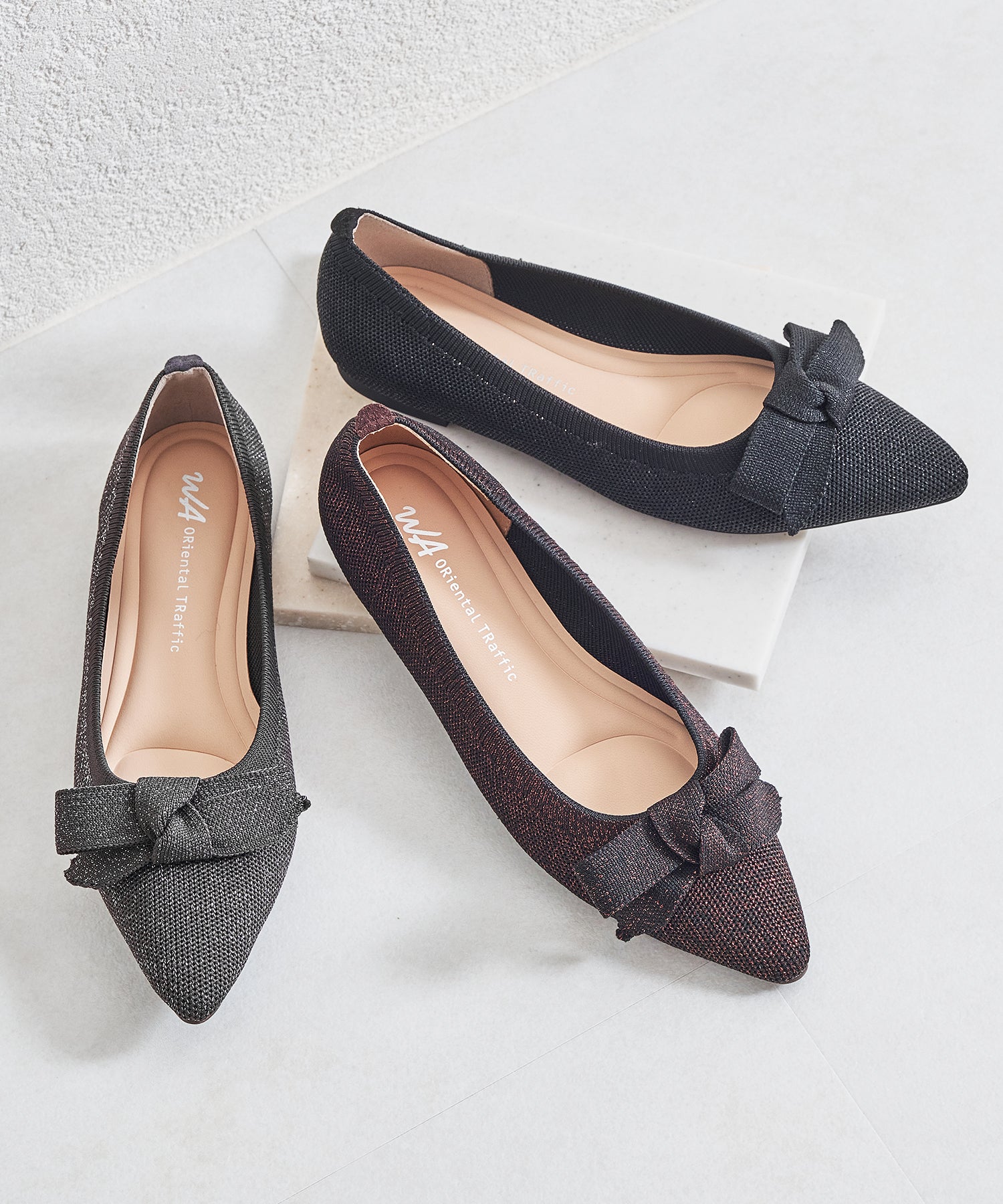 ラメニットリボンパンプス/52106 – ORIENTALTRAFFIC