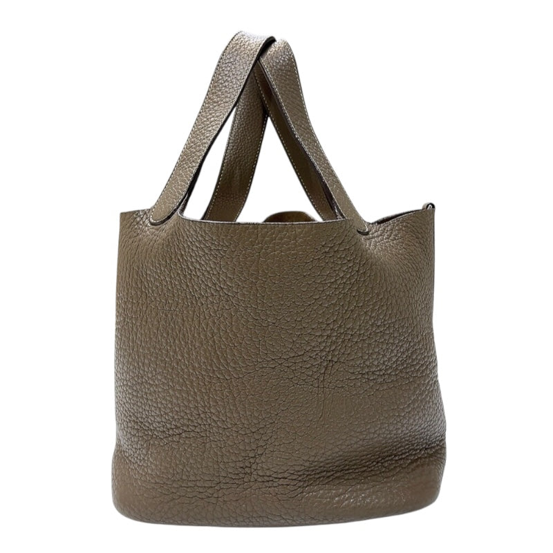 エルメス HERMES ピコタンMM □L刻印 (2008年製) エトゥープ シルバー