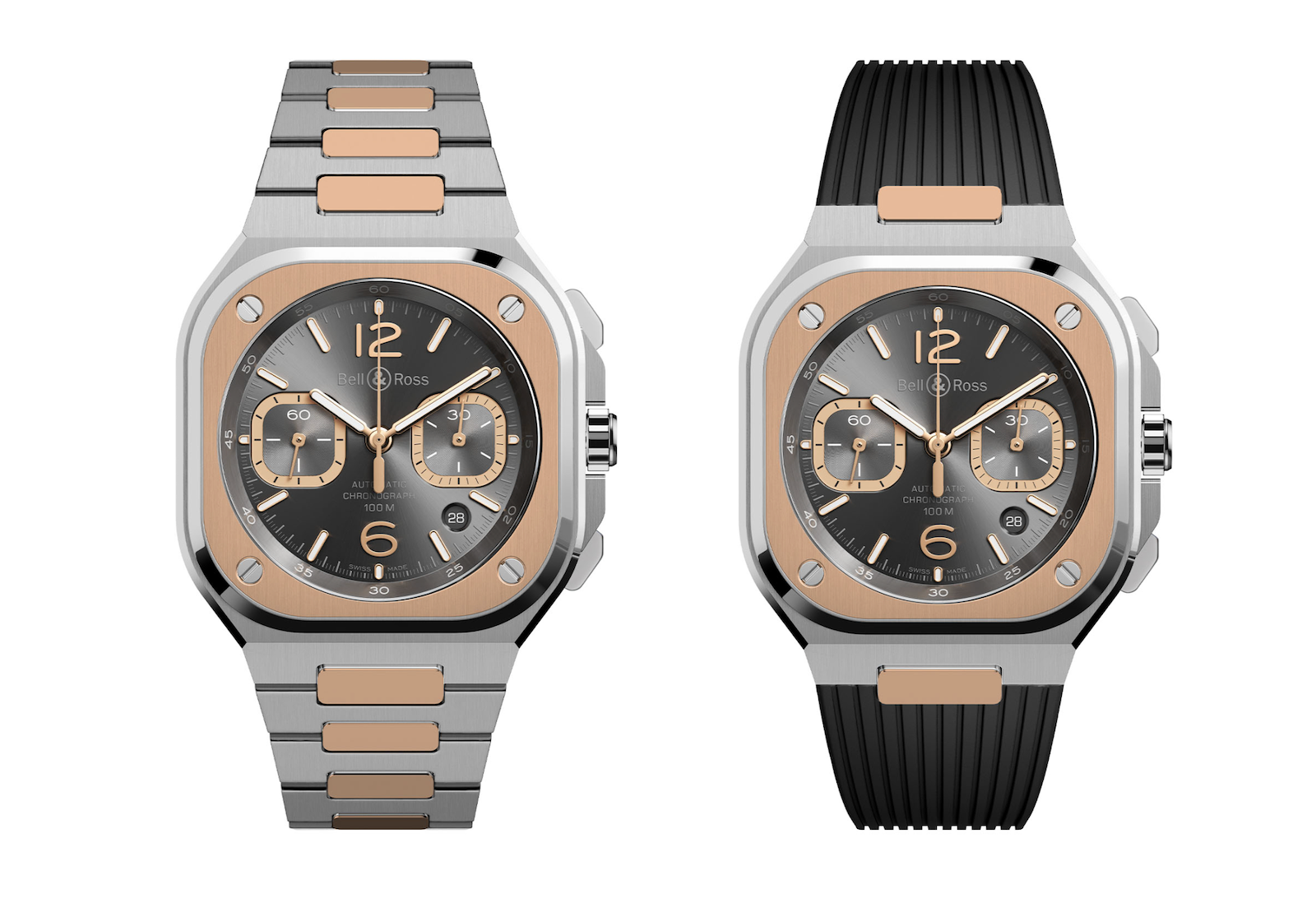 Bell & Ross BR 05 Chrono Gray Steel & Gold – Element iN