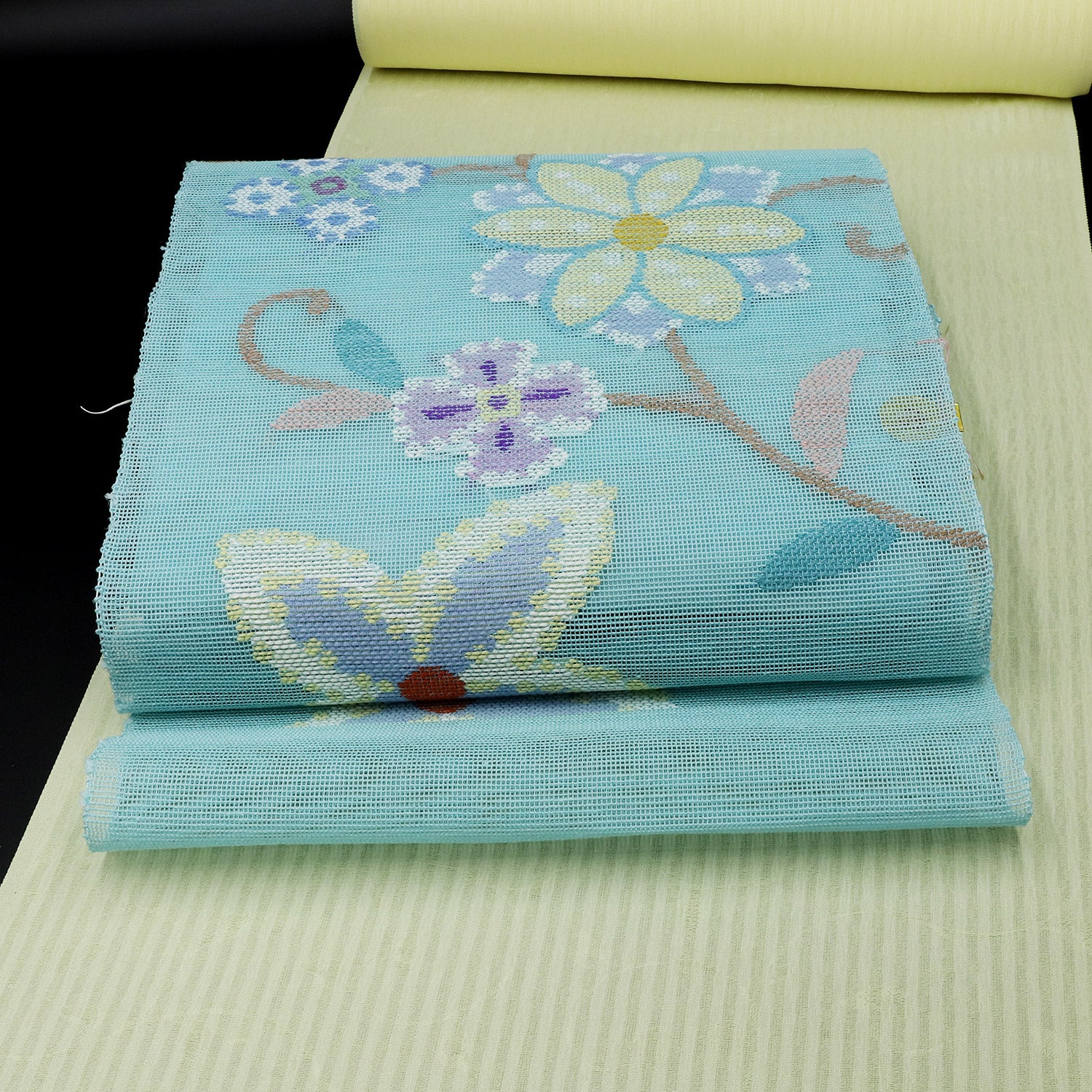 帯屋捨松 夏八寸名古屋帯 ビーズ彩花文 – EMON