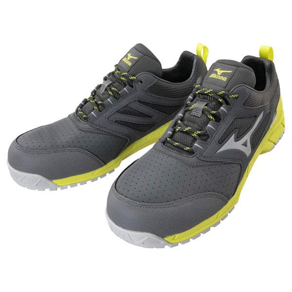 ミズノ 安全靴 F1GA200205 ダークグレー×グレー×イエロー オール