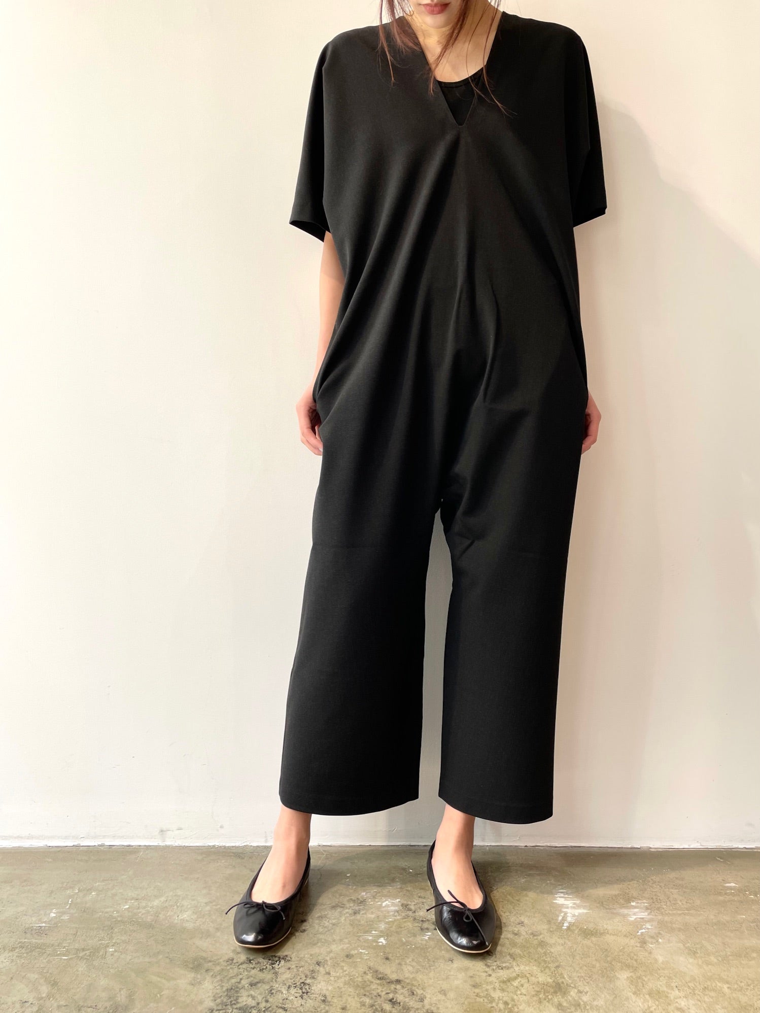V-neck jumpsuit L/S – FUKIONLINE