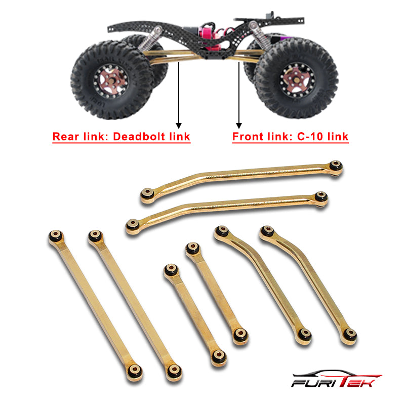 Furitek Hybrid Brass High clearance links set for scx24