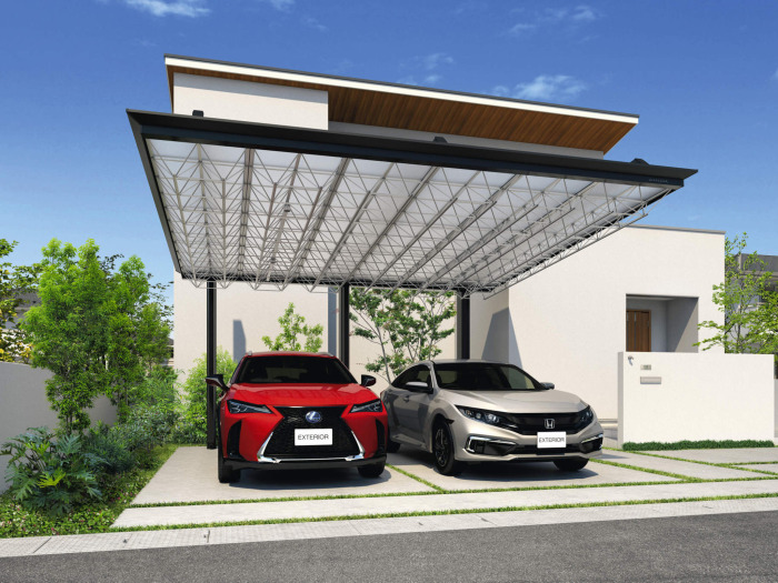 正規】三協アルミM.シェードII 背面支持2台用 カーポートを値引44%工事販売