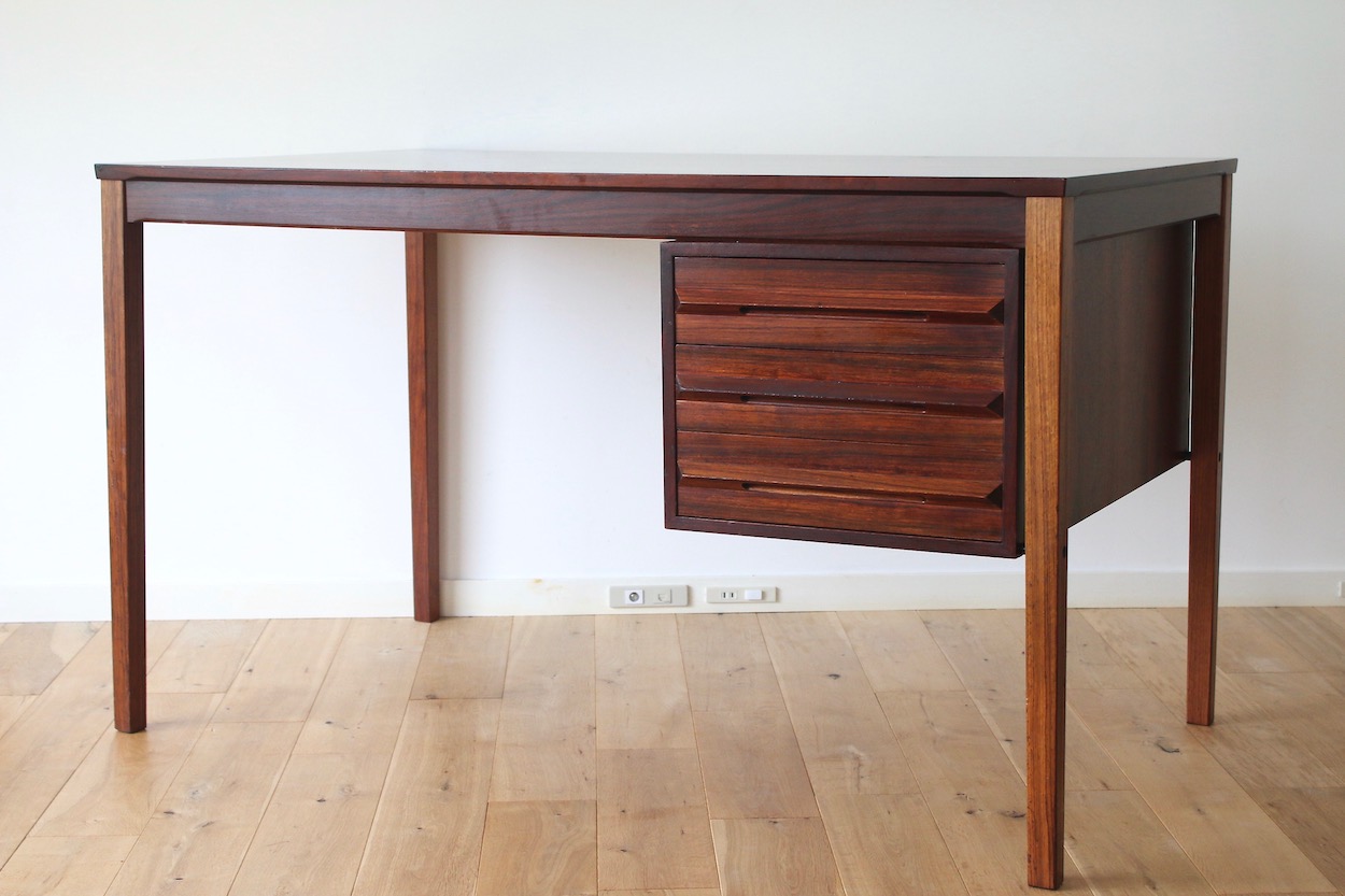 60's Bruksbo Rosewood Desk ノルウェー ブルクスボ ローズウッド片袖
