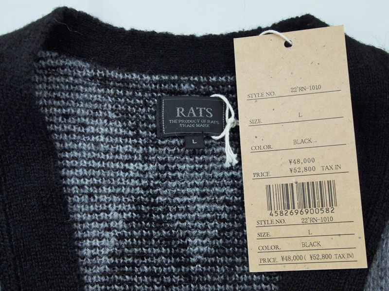 RATS 'ARGYLE MOHAIR KNIT CARDIGAN'アーガイル モヘア ニット