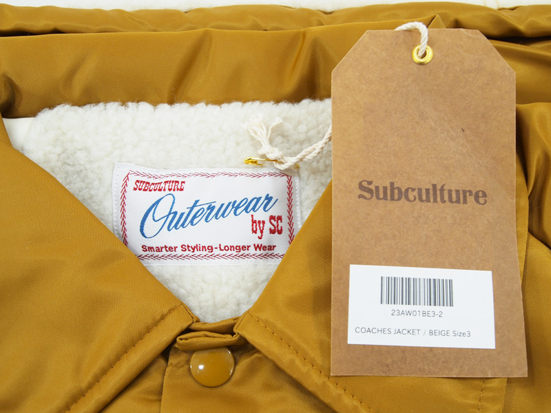 SC SubCulture 'NO.1EAGLE COACHES JACKET'ボア コーチジャケット