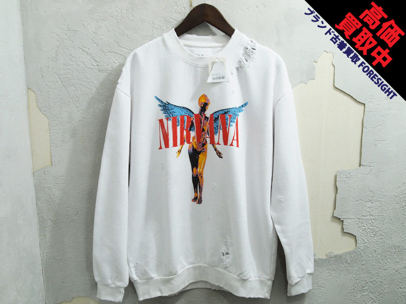 THRIFTY LOOK 'WORN-OUT BAND CREW / NIRVANA'ダメージ加工 クルー