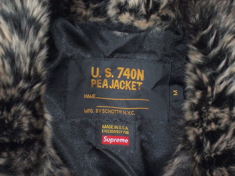 Supreme×Schott 'Faux Fur Peacoat'ピーコート フェイク ファー