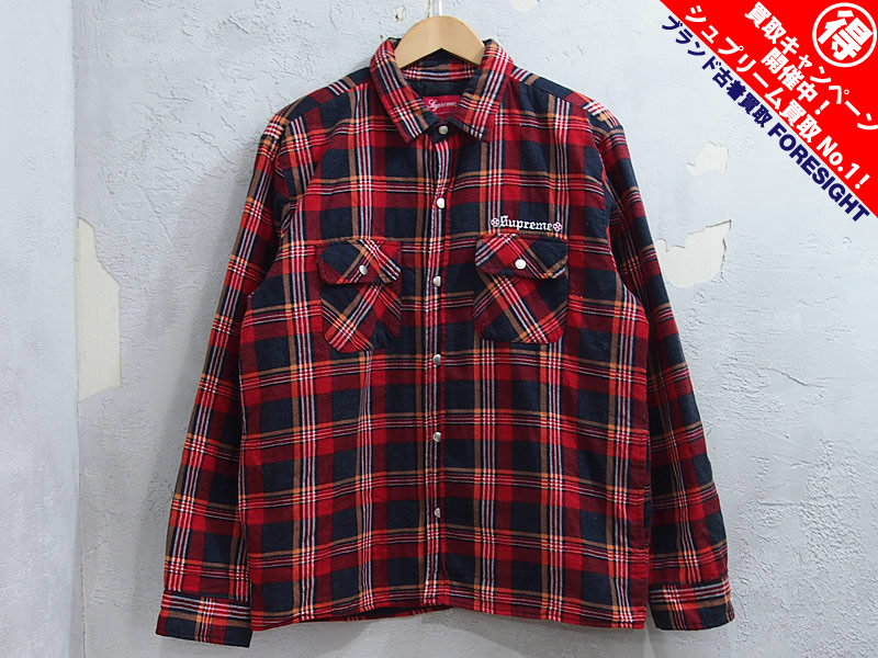 Supreme×Independent 'Quilted Flannel Shirt'キルティングフランネル