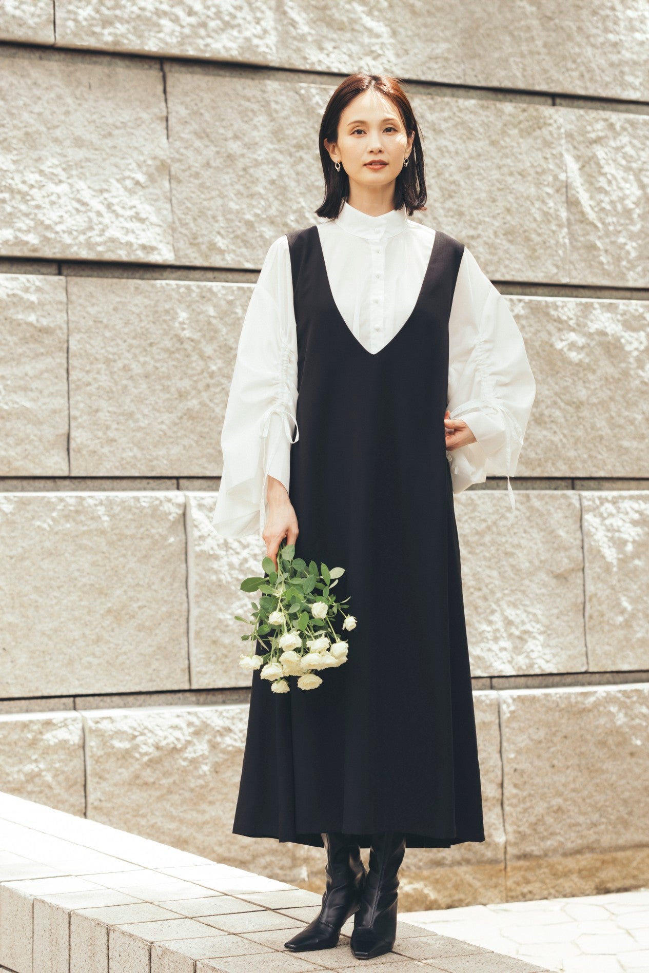 タックジャンパースカート（共布ベルト付き） NS-342 – ATELIER N'S